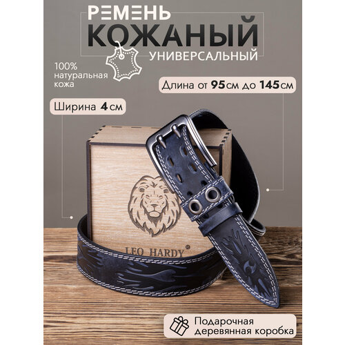Ремень LEO HARDY для мужчин и женщин, размер 110, синий/черный