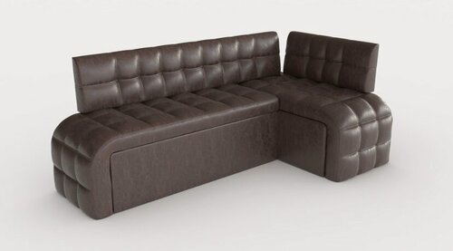Изображение товара Диван кухонный DiHall "Бристоль", трансформация дельфин, экокожа, коричневый, 210x115x82 см