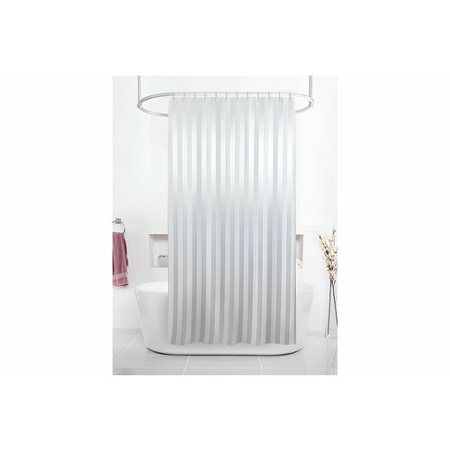 Штора для ванной тканевая с люверсами и утяжелителем 180х200 см Жаккард 1000₽