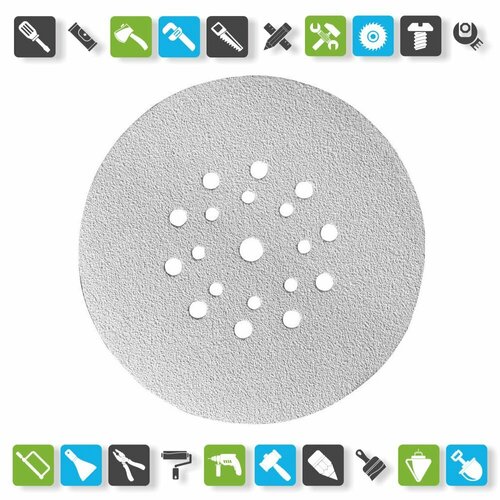 Круг абразивный с перфорацией на ворсовой основе Р80 225 мм 5 шт 3053₽