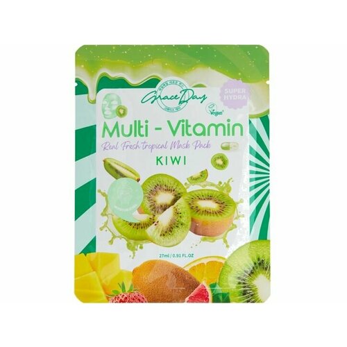 Тканевая маска для лица Grace Day Multi-Vitamin Kiwi Mask Pack