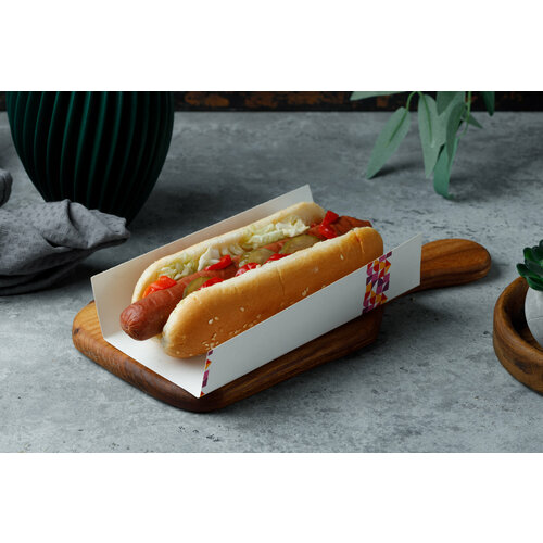 Подложка Relative для хот-догов и шаурмы из ламинированного картона 182 мм