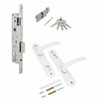 Готовый комплект фурнитуры для установки на калитки.;
Идеально подходит для установки в профильную трубу 40/20.;
В комплект входит:;
1.  ...