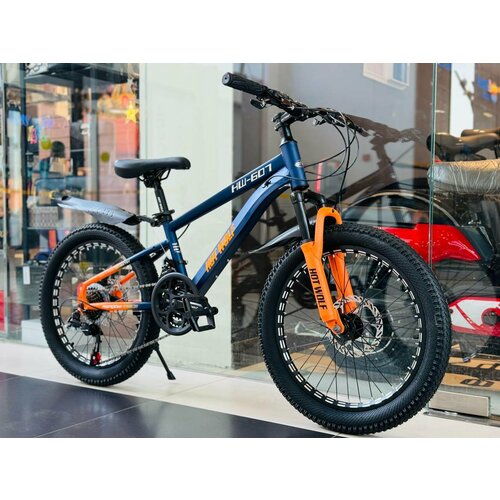 Горный велосипед HOT WOLF 607 21s 20 дюймов детский для прогулки скоростной спортивный велик черный синийоранжевый 2299000₽
