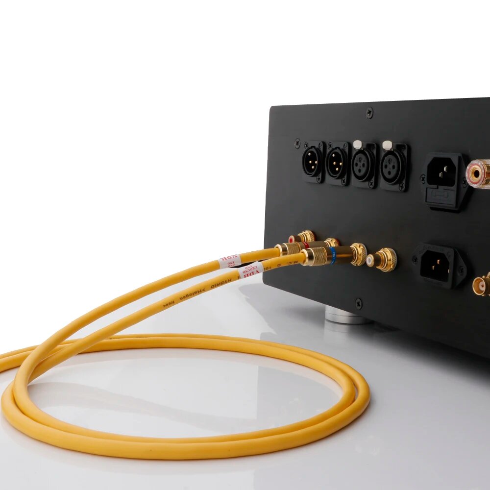 Пара аудиокабелей Hifi Van Den Hul M.C D-102 MK III HYBRID (Halogen F) с позолоченным разъемом RCA, удлинительным кабелем RCA к RCA VDH, Finished RCA cable, 1 м — фото 1