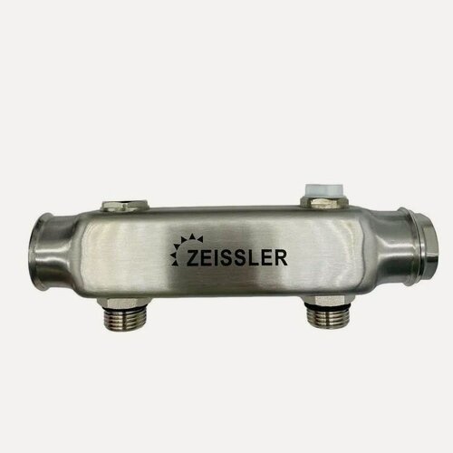 Изображение товара Коллектор из нерж. стали с межосевым расстоянием выходов 100 мм.1"*1/2"-2 выхода