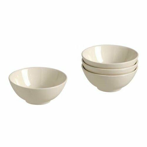 FARGKLAR Миска бежевая d12 см, 4 шт, IKEA светлый, бежевый