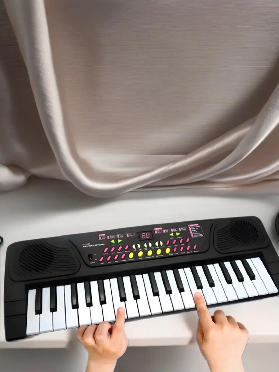 Детское пианино с микрофоном USB, синтезатор детский с клавишами — фото 1