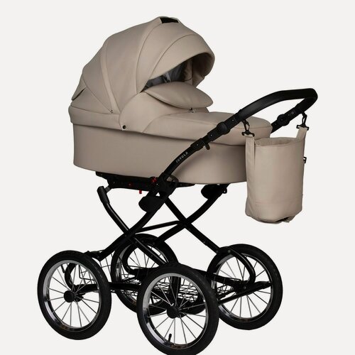 Изображение товара Коляска для новорожденных 2 в 1 Jovola Tessa Classic Eco Plus 14 универсальная, всесезонная, Te 02 (св. бежевая кожа)