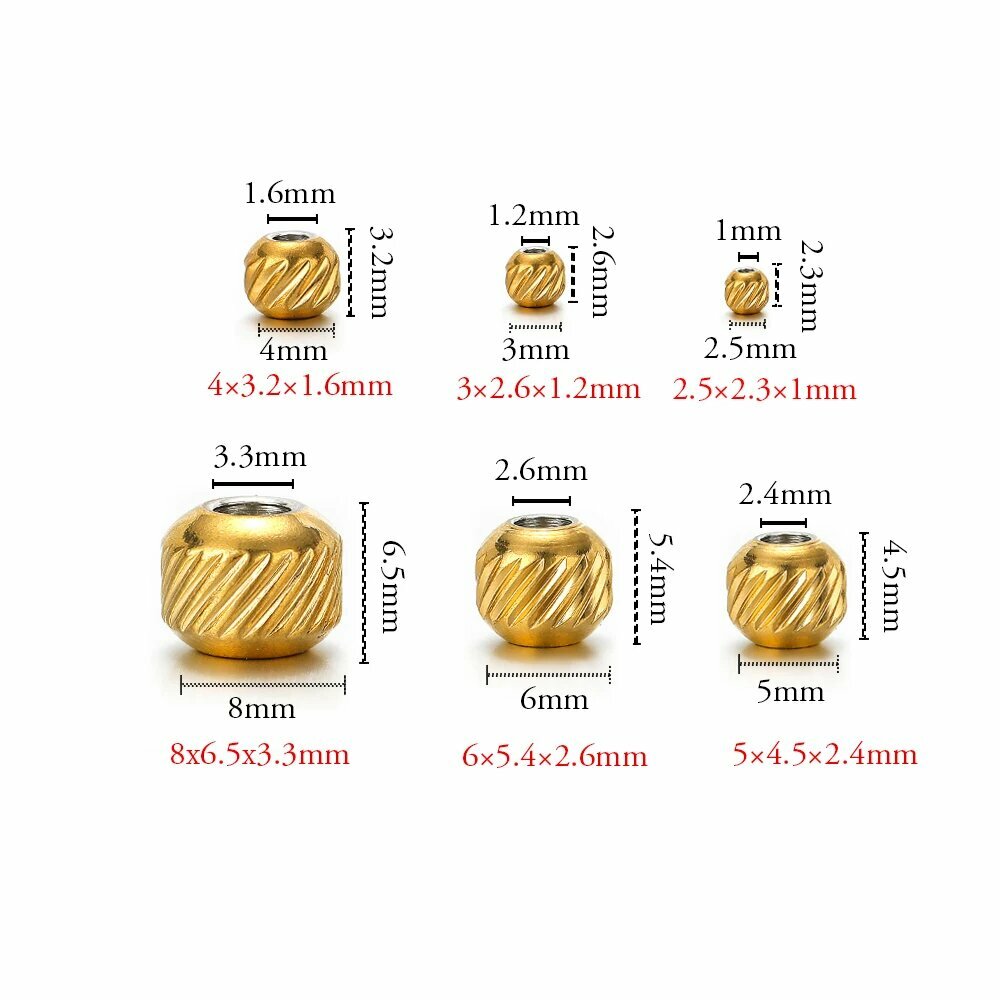 Бусины Semitree 18к золото, 2.5x2.3x1mm, Gold sloping grain