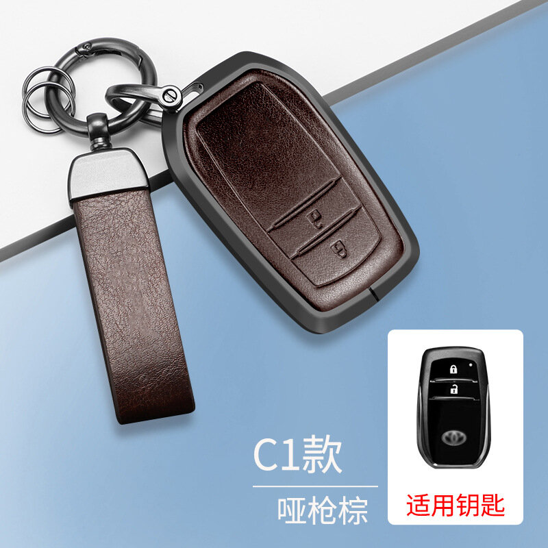 Чехол для ключей Toyota C1-Smart, 2 кнопки, коричневый, с пряжкой