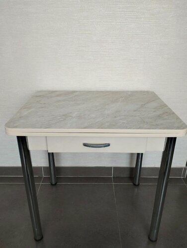 Изображение товара Стол Раскладной Ломберный с ящиком, 80*60*75, пластик HPL, Кухонный