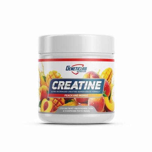 Креатин Geneticlab Nutrition Creatine Powder, 300 г со вкусом Персик-манго