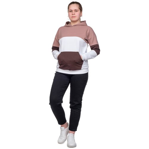 Джемпер instance какао со вставками и капюшоном (футер)_60-62