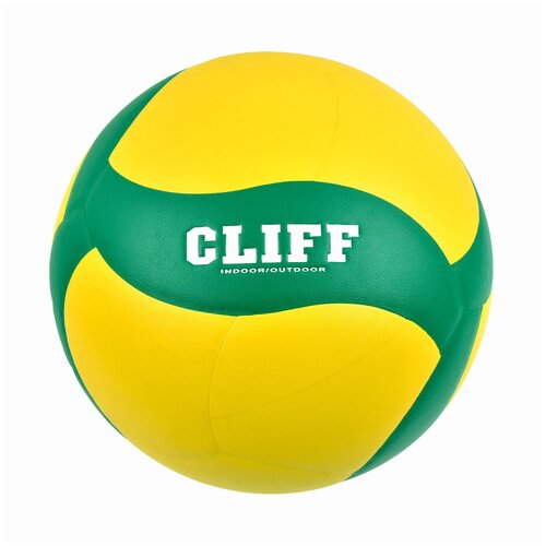 фото Мяч волейбольный cliff v200w-cev, 5 размер, pu, желто-зеленый