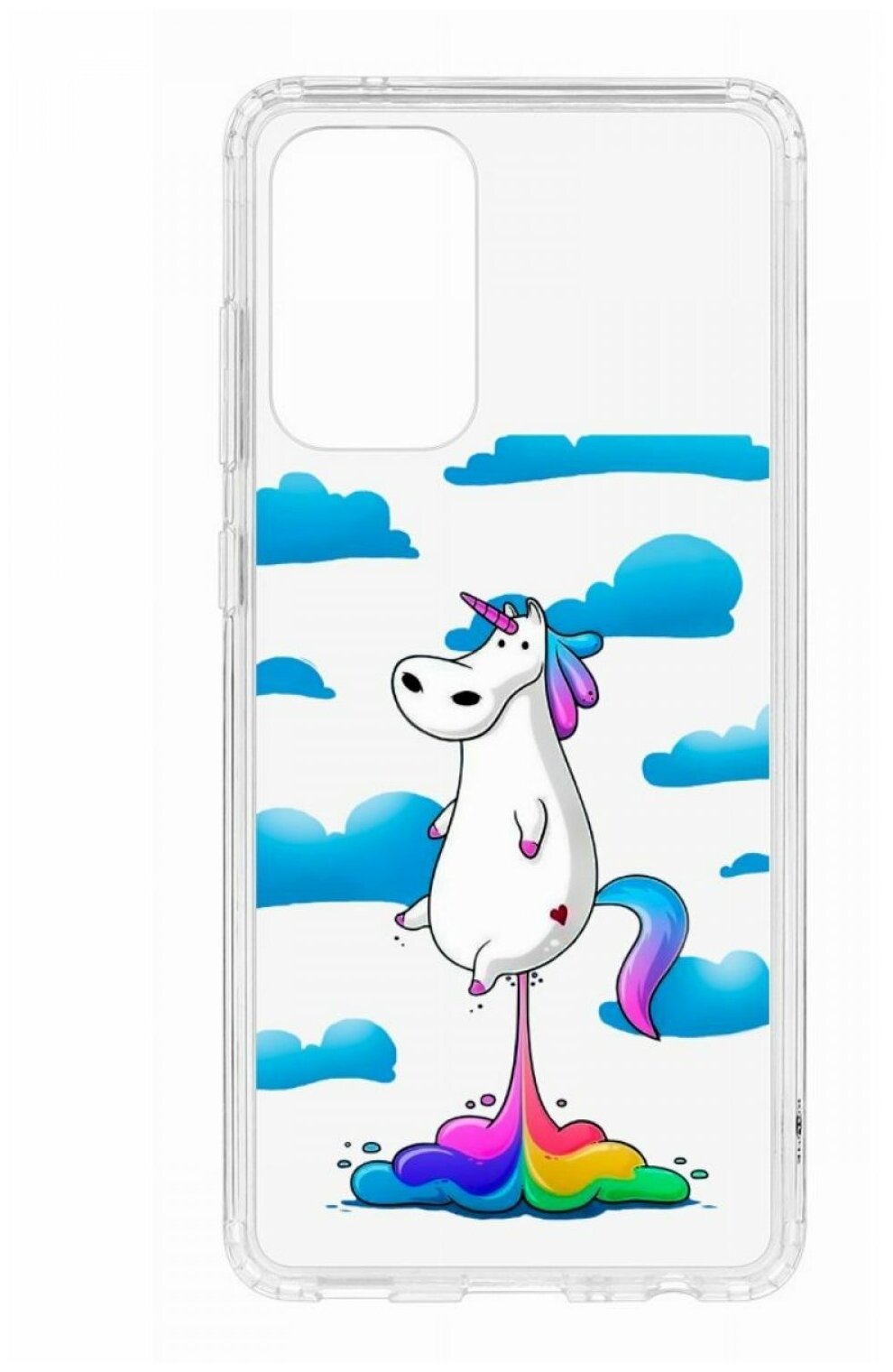 Чехол для Samsung Galaxy A32 Kruche Print Flying Unicorn, пластиковая накладка, силиконовый бампер с защитой камеры, защитный прозрачный кейс с рисунком