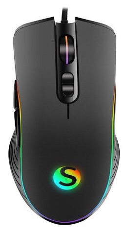 Мышь SunWind SW-M710G, игровая, оптическая, проводная, USB, черный [1422441]