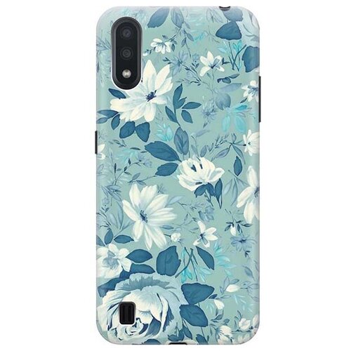 фото Чехол - накладка artcolor для samsung galaxy a01 с принтом "цветы на голубом" re:pa