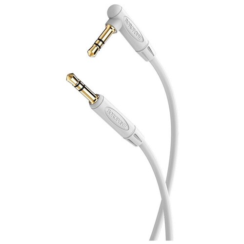 Аудио кабель угловой джек 3.5/джек 3.5 стерео, 1.0м, Borofone BL4 кабель аудио угловой джек 3 5 мм на джек 3 5 мм 1м borofone bl4 серый