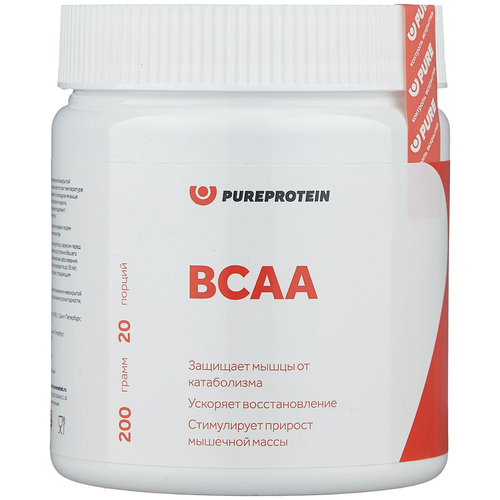Аминокислота Pure Protein BCAA, яблоко, 200 гр. аминокислота pure protein bcaa апельсин 200 гр