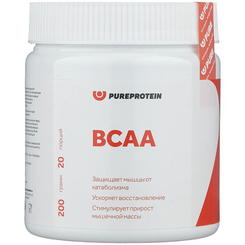 Аминокислота Pure Protein BCAA, яблоко, 200 гр. аминокислота pure protein l glutamine яблоко 200 гр