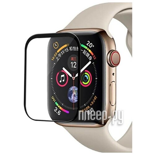 защитное стекло 3d на apple watch series 1 2 3 42 мм черная рамка Аксессуар Защитное стекло LuxCase для APPLE Watch 44mm 3D PMMA Black Frame 84128