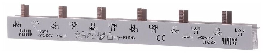 ABB PS2/12 Разводка шинная 2Ф. комп. 12 мод.63А - фото №2