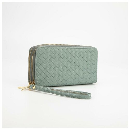 фото Кошелёк на молниях, с ручкой, цвет голубой нет бренда