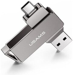 USB Флеш-накопитель Type-C + USB 3.0 256GB USAMS, флешка для телефона, планшета, компьютера, ноутбука, 256 Гб
