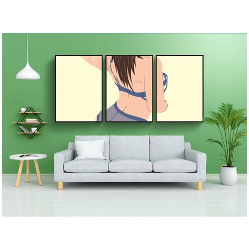 фото Набор модулных постеров для интерьера "женщина, женский пол, молодой" 60x90 см. в тубусе, без рамки lotsprints