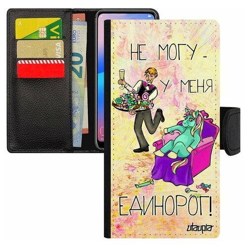 фото Чехол-книжка на смартфон samsung galaxy s8, "не могу - сижу с единорогом!" пародия повод utaupia