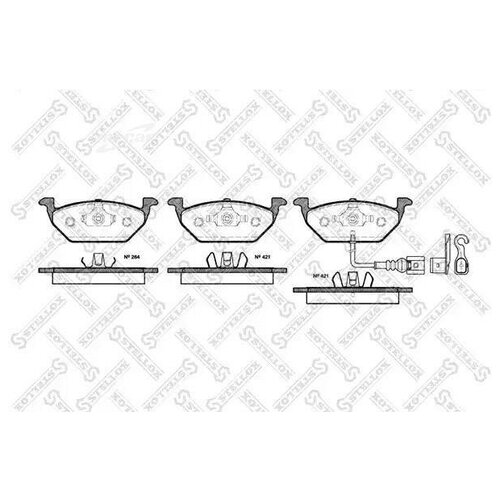 644 021b-Sx_колодки Дисковые П.! Audi A3 1.6-1.9td 96-03, Skoda Octavia 1.4/1.6 96-00 С Датч. Изн. Stellox арт. 644021BSX