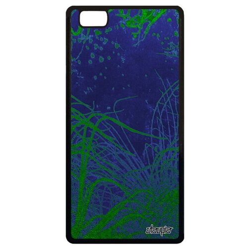 фото Простой чехол на смартфон // huawei p8 lite 2015 // "травы" дно дизайн, utaupia, голубой