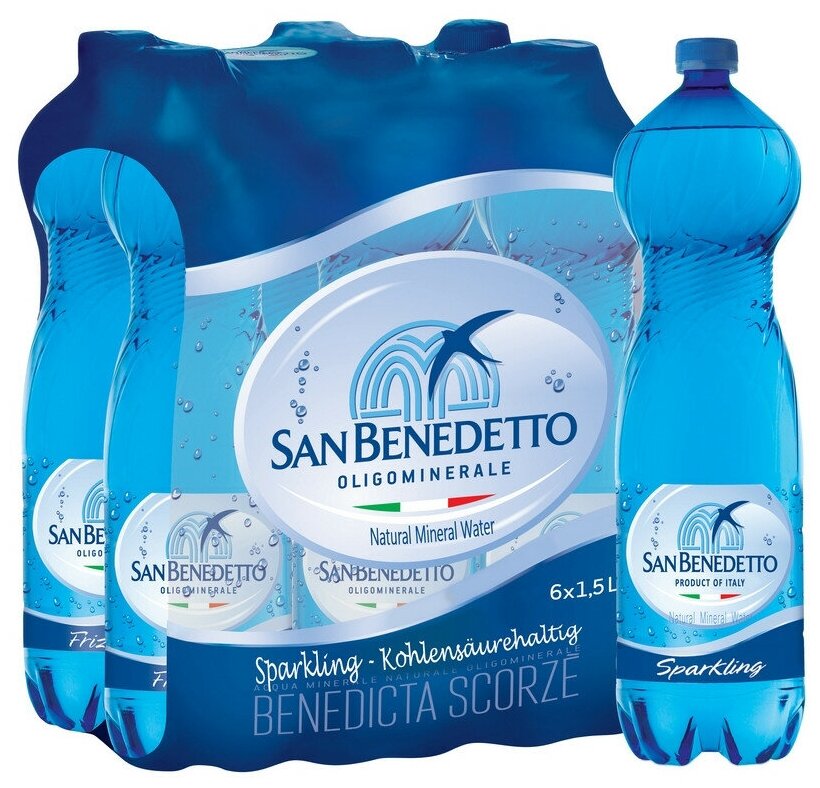 San Benedetto 1.5L. PET, Газированная 6шт - фотография № 3