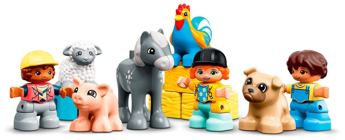 Конструктор LEGO Duplo 10952 "Фермерский трактор, домик и животные", 97 деталей - фото №8