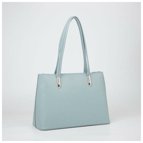 фото Сумка-тоут, отдел на молнии, наружный карман, цвет голубой mikimarket