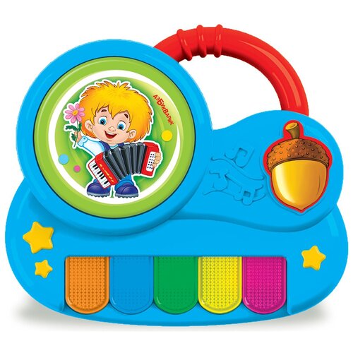 интерактивная развивающая игрушка азбукварик маленький музыкант микрофончик голубой Интерактивная развивающая игрушка Азбукварик Антошка, голубой