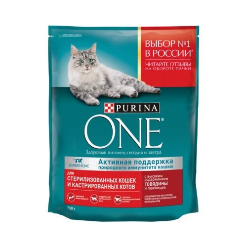 Purina One Сухой корм для стерилизованных кошек с говядиной и пшеницей 1235322912483284 3 кг 37493 (2 шт)