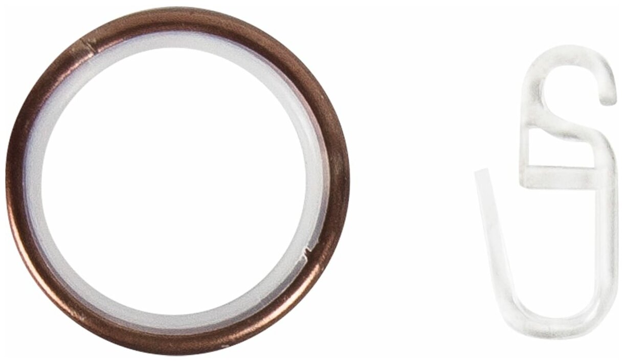 Кольцо с крючком металл цвет коньяк 2 см 10 шт.