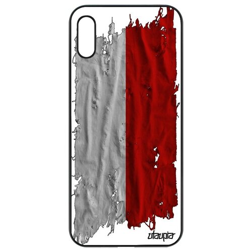 фото Простой чехол на телефон // honor 8a // "флаг польши на ткани" страна государственный, utaupia, белый