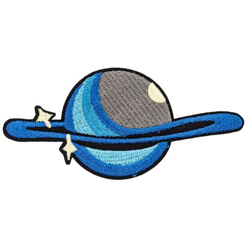 фото Термоаппликация 'серо-голубая планета с синим кольцом', 11*5.2см hobby & pro