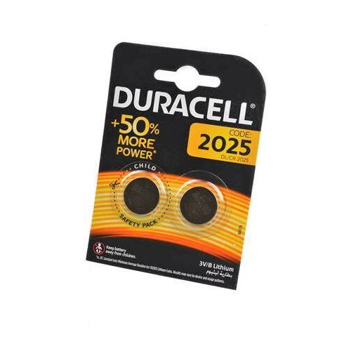 duracell литиевые батарейки duracell 2016 3v 2шт б0037271 Элемент питания DURACELL CR2025 BL2 арт.16113 (2 шт.)