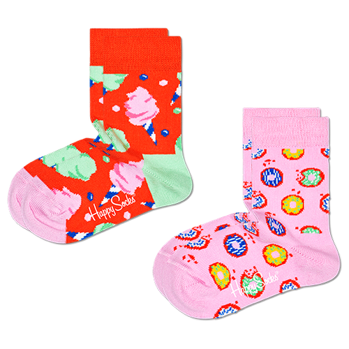 Носки Happy Socks детские, размер 2-3Y, розовый, мультиколор