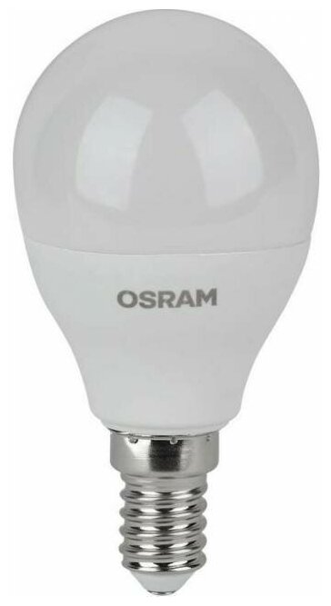 LEDVANCE Лампа светодиодная LED Value LVCLP60 7SW/830 7Вт шар матовая E14 230В 2х5 RU (уп.5шт) OSRAM 4058075578104