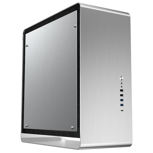 Корпус JONSBO UMX6-A Silver, mini-ITX, micro-ATX, ATX, серебристый корпус jonsbo u6 silver без бп боковые панели из закаленного стекла mini itx micro atx atx серебристый