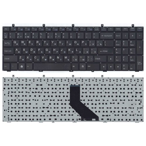 Клавиатура для ноутбука DNS 0170720 Clevo W350 w370 черная (плоский ENTER) вентилятор кулер для ноутбука clevo w150 w150er w350 w370 w370et w370sk версия 1