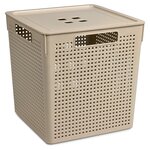 Корзина коробка контейнер для хранения вещей Лофт 23л / ящик пластиковый с крышкой - изображение