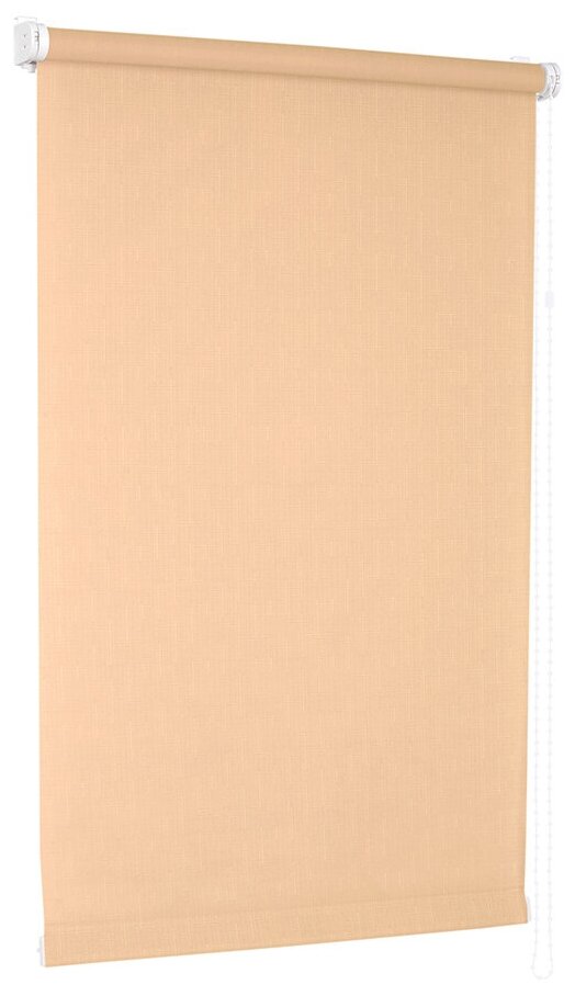 Рулонная штора с направляющими струнами Sola Лён абрикосовый, ширина 73 см - фотография № 2