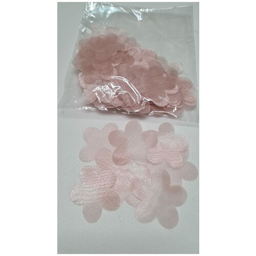 Товары для декорирования. Цветы из органзы. Заготовки. Размер 4 см. Цвет бежевый. Упаковка 100 шт.