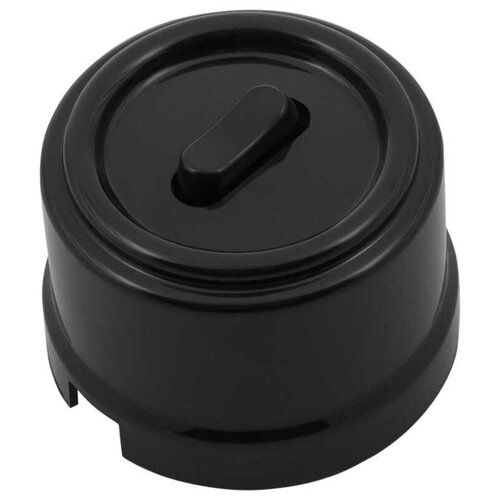 bironi лизетта пластик черный выключатель 1 кл клавишный ручка бронза bironi арт b1 220 23 b Выключатель 1кл. перекрестный, пластик, (клавишный), черный, В1-223-23, Bironi